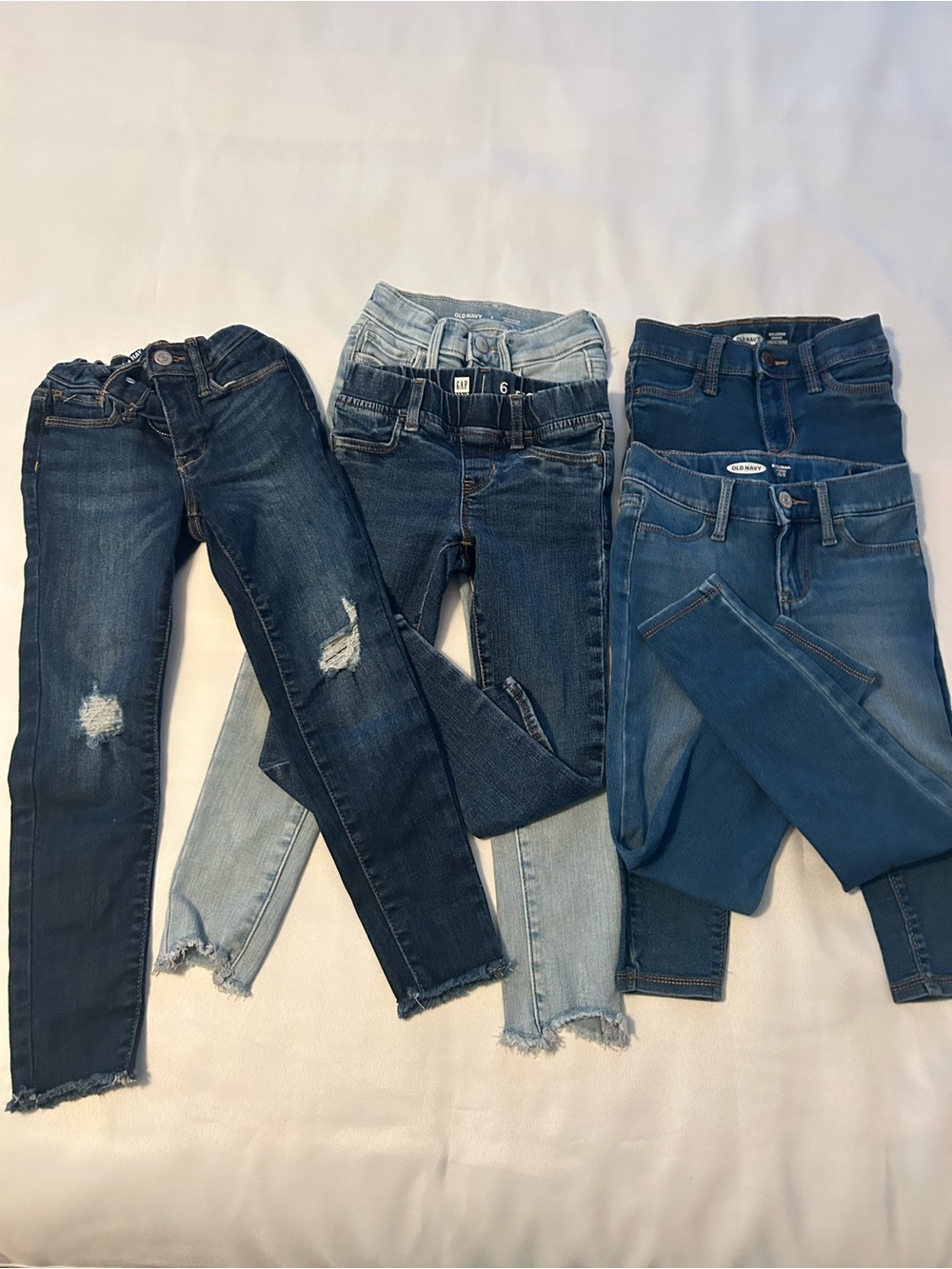 Girls size 6 Denim Jeans Bundle of 5 Assorted Blue Styles from Old Navy and Gap